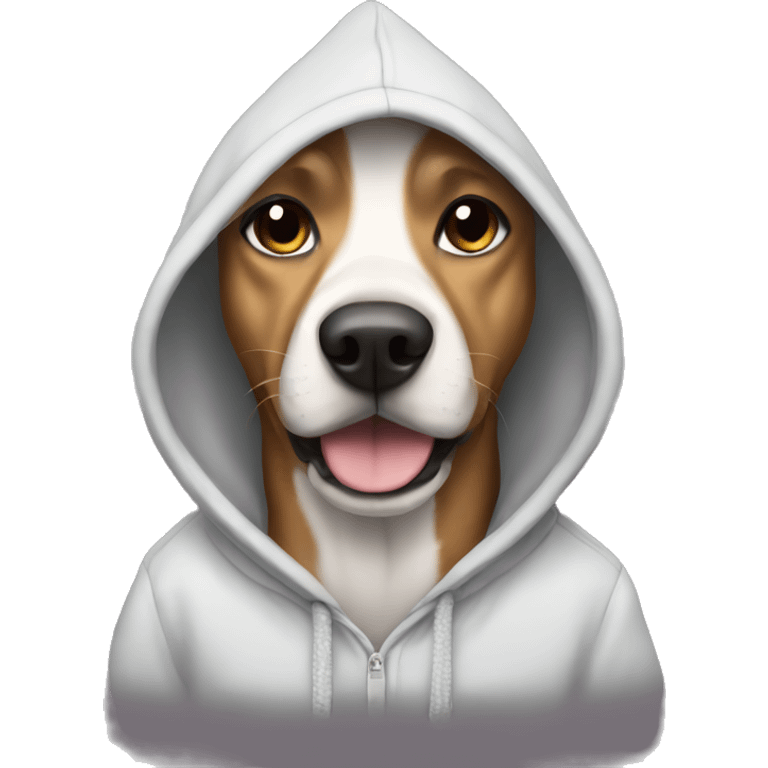 Dog wearing a hoodie emoji