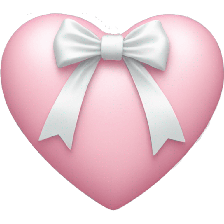 Pastel pink heart with white bow emoji