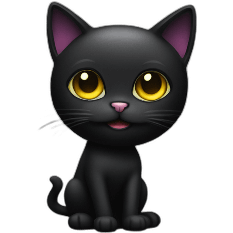 disco black cat emoji