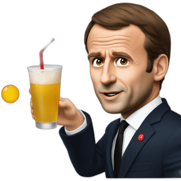 Emmanuel Macron drink sojasun emoji