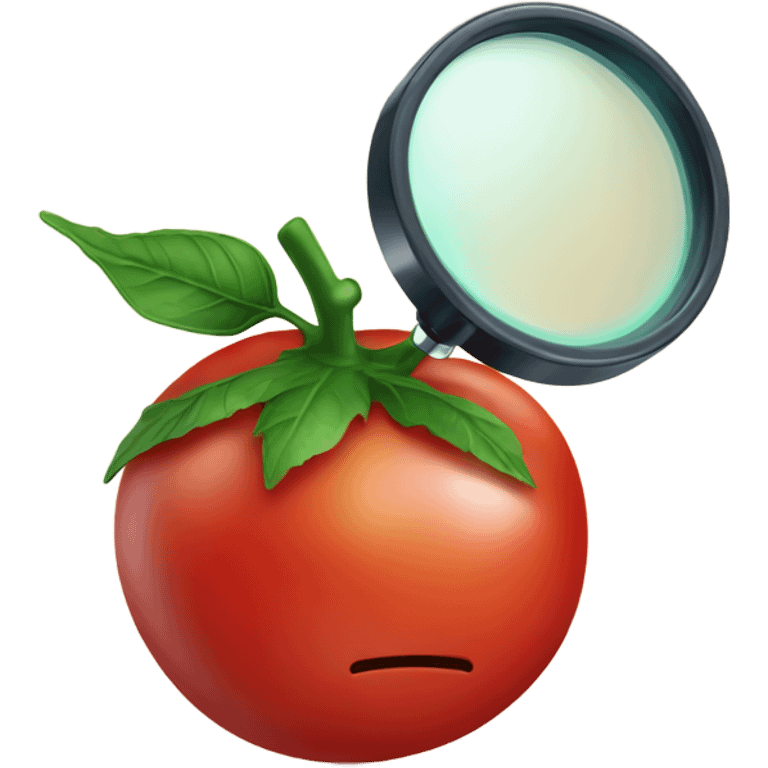 happy tomato with magnifying glass in hand emoji