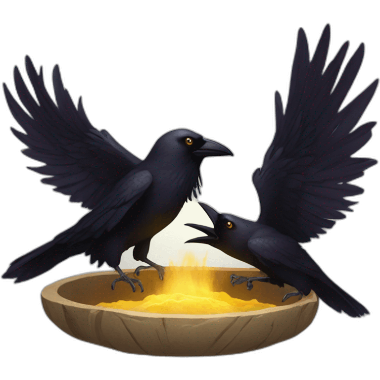 godly raven doing ritual emoji