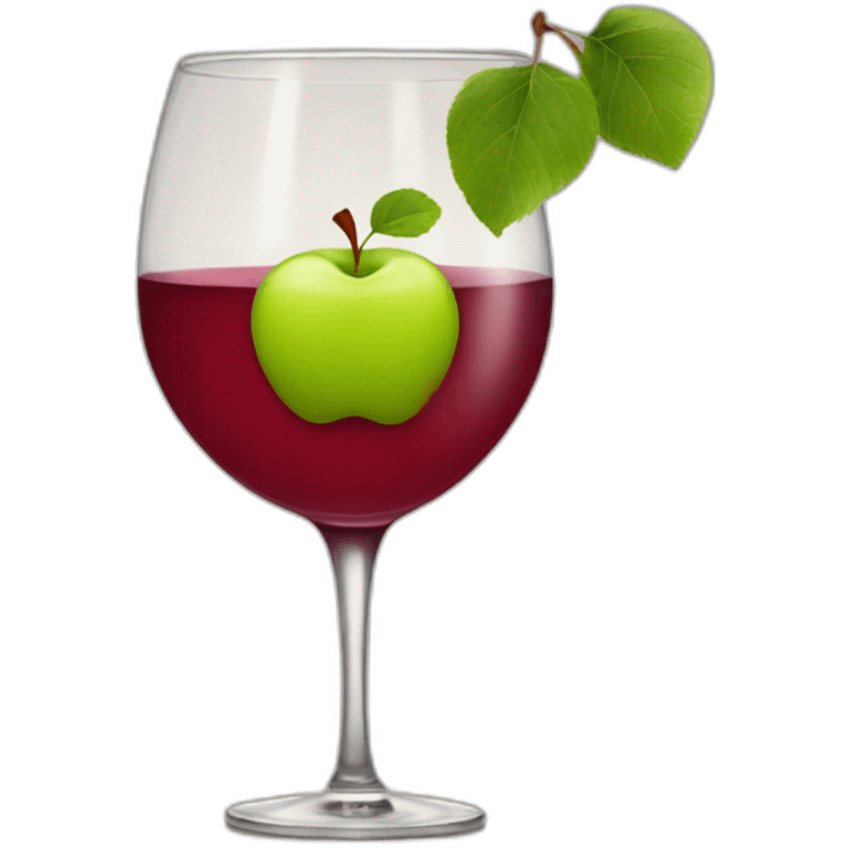 apple in a wine glass emoji