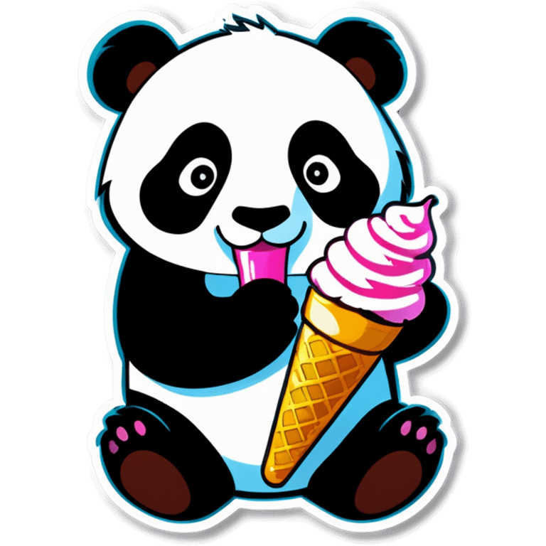 Panda eating ice cream emoji