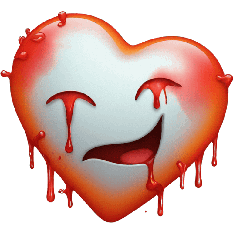 red heart glowing red-orange with bleeding wound emoji