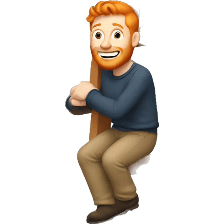 Ginger man on a ladder emoji