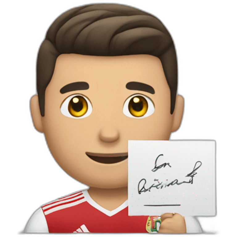 Cristiano Ronaldo holding a sign with Abdul Latif written on it emoji