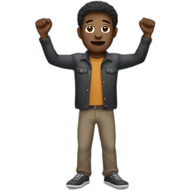 confused black man with arms in the air emoji