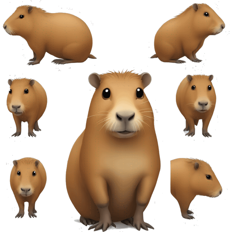 Capybara white background emoji