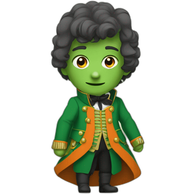 napoléon in green and orange coat with a sticker HistoryLand emoji