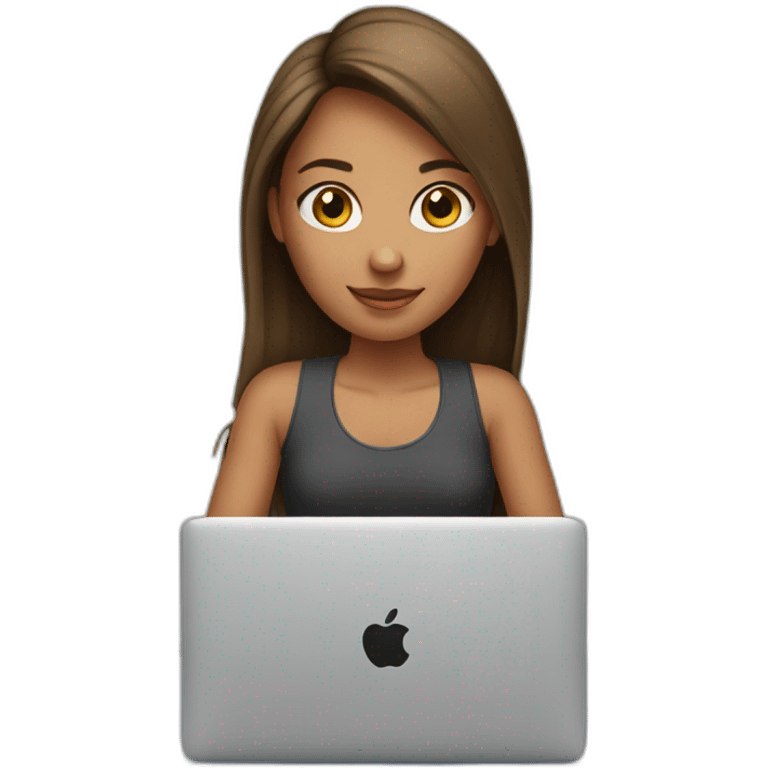 Girl-hold-MacBook emoji