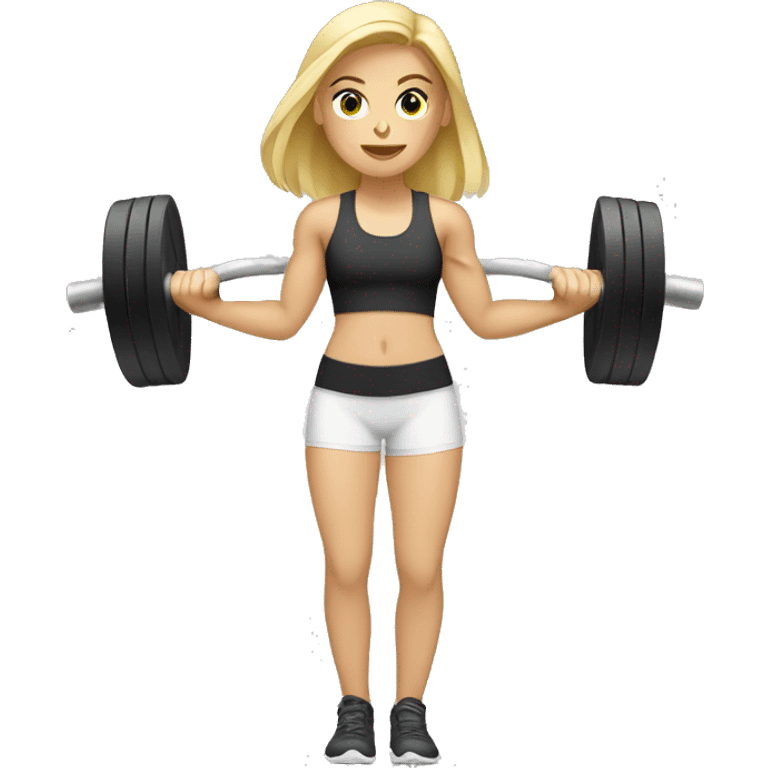 Blonde Girl lifting weights emoji