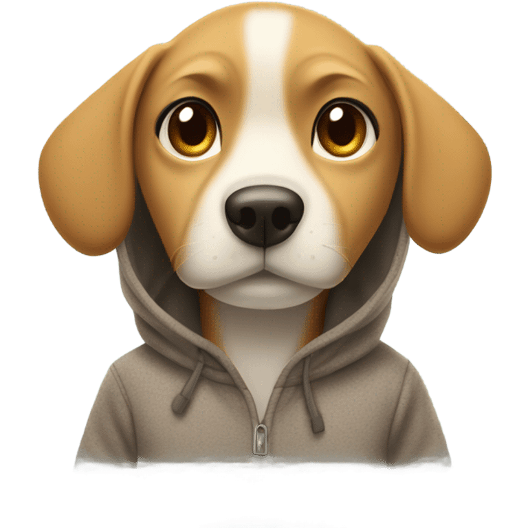 dog wearing a hoodie emoji