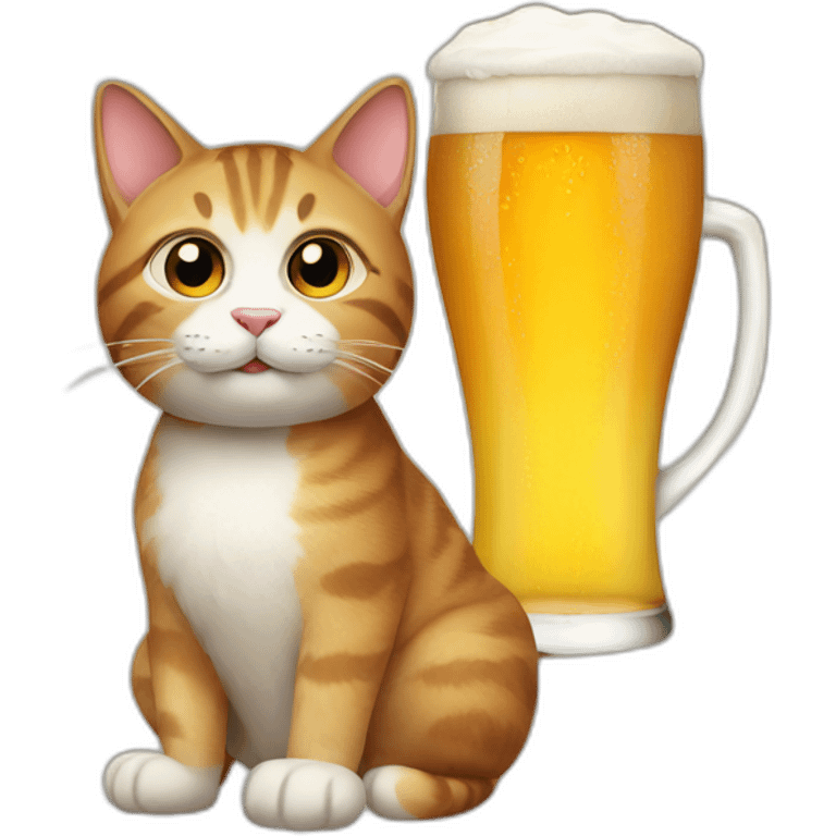 cat with a beer emoji