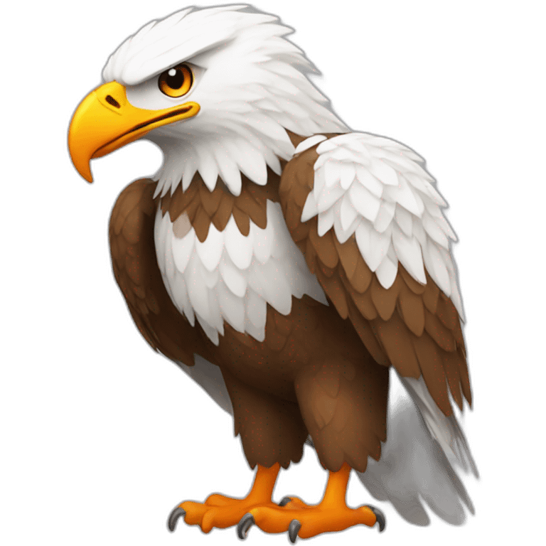 full body Eagle With only orange and white plumage emoji