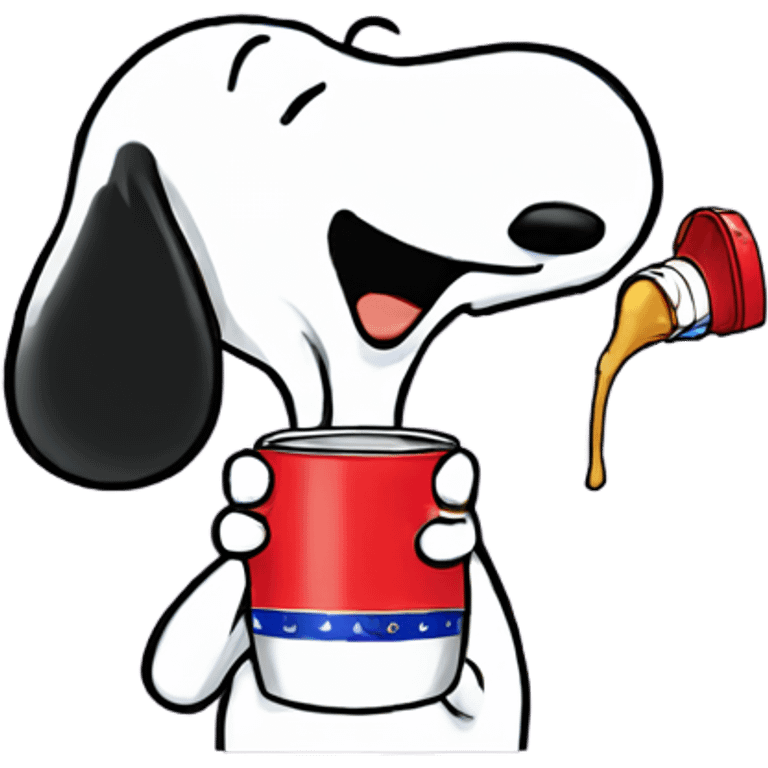 Snoopy drinking redbull emoji