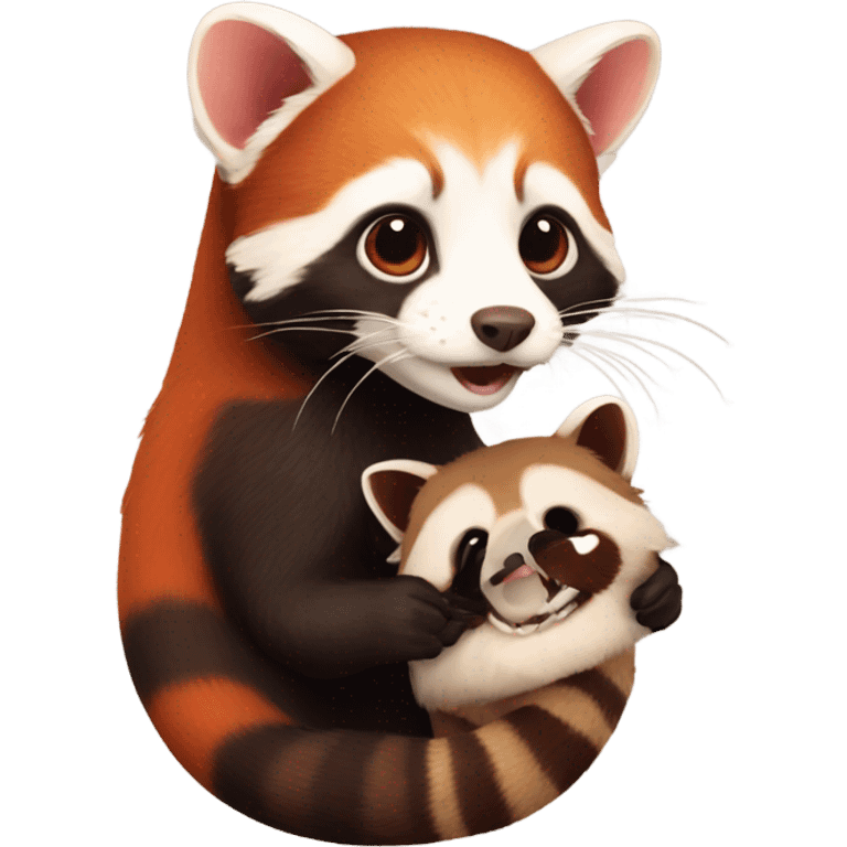 a ferret with a red panda emoji