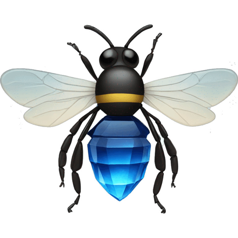 blue circular crystal bee emoji