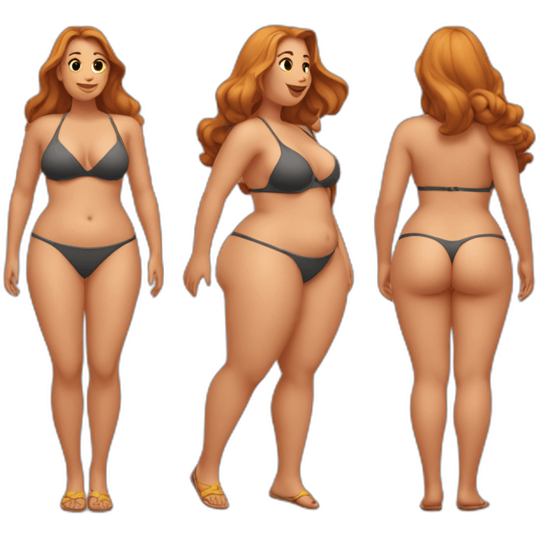 full body plump beauty-in-a-bikini both sides emoji