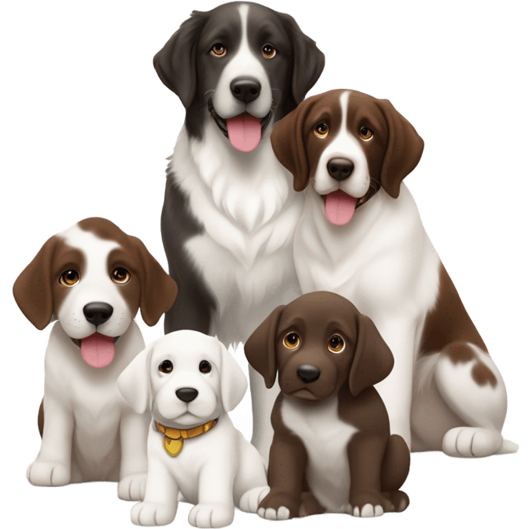 Great Pyrenees puppy with German shorthair pointer and brown mixed dog emoji