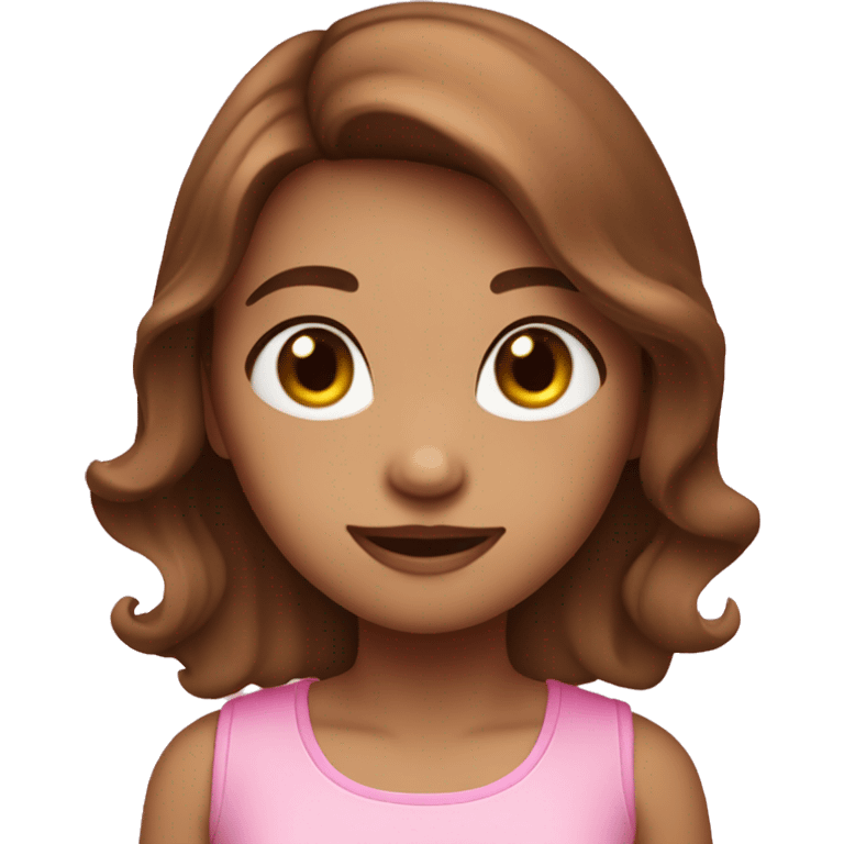 Girl with cute brown hair with a pink ྀི emoji