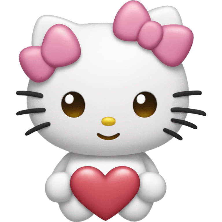 hello kitty with heart emoji