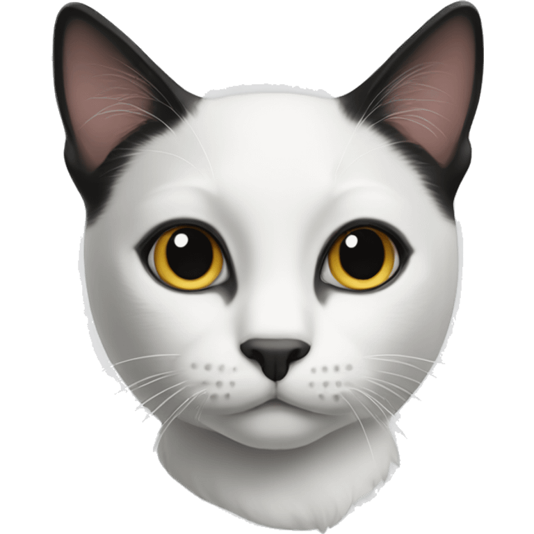 a black and white cat emoji