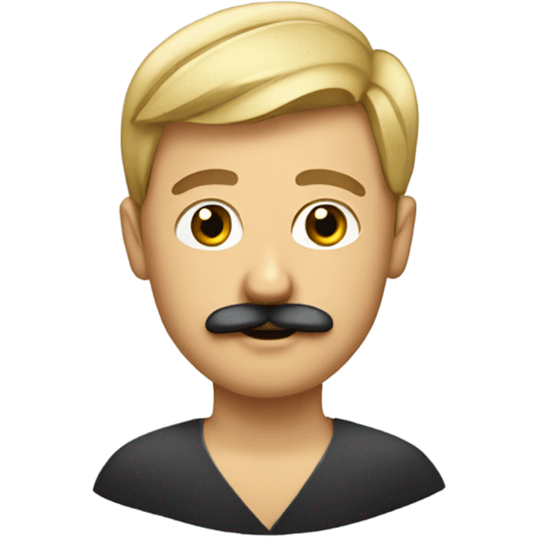 Guy with a moustache cut very short with comb over emoji