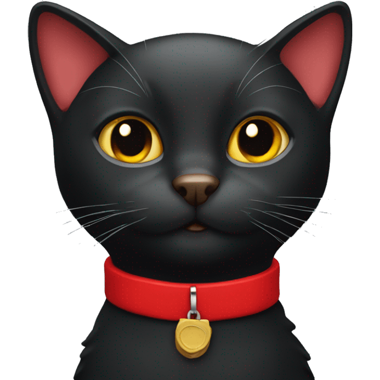 Black cat with red collar emoji