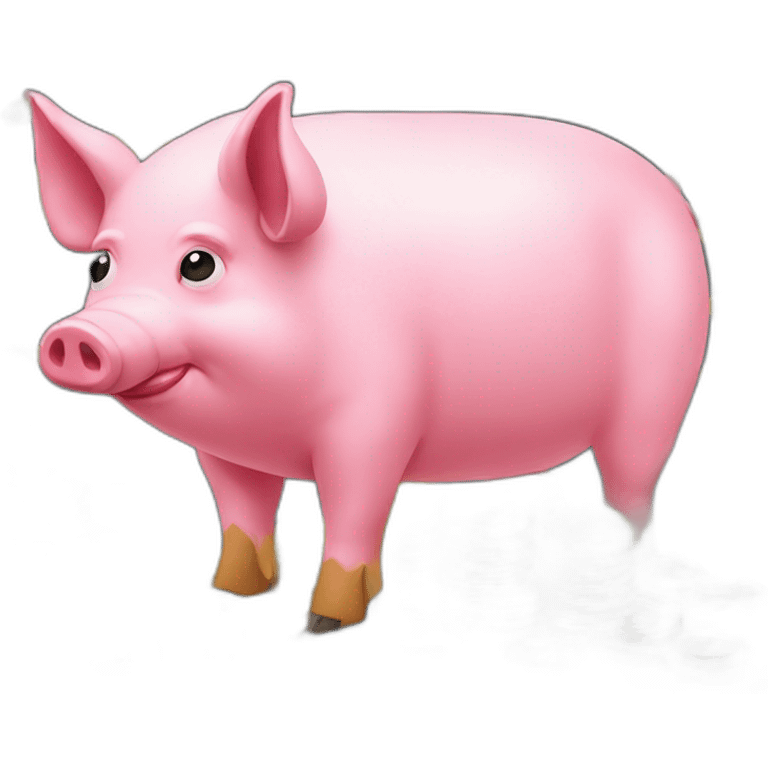 Pink pig bitcoin emoji