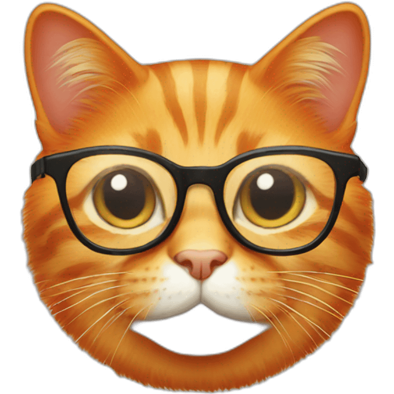 orange cat with glasses emoji