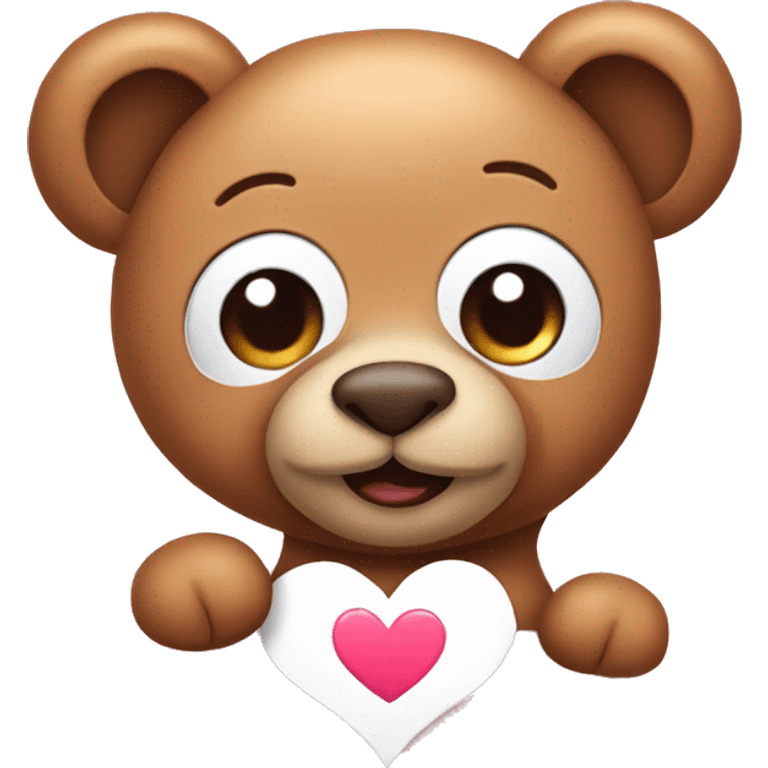 Cute teddy with Heart eyes  emoji