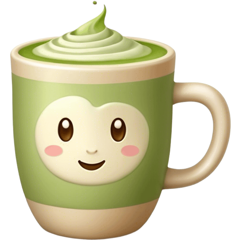 Matcha latte in beige mug emoji