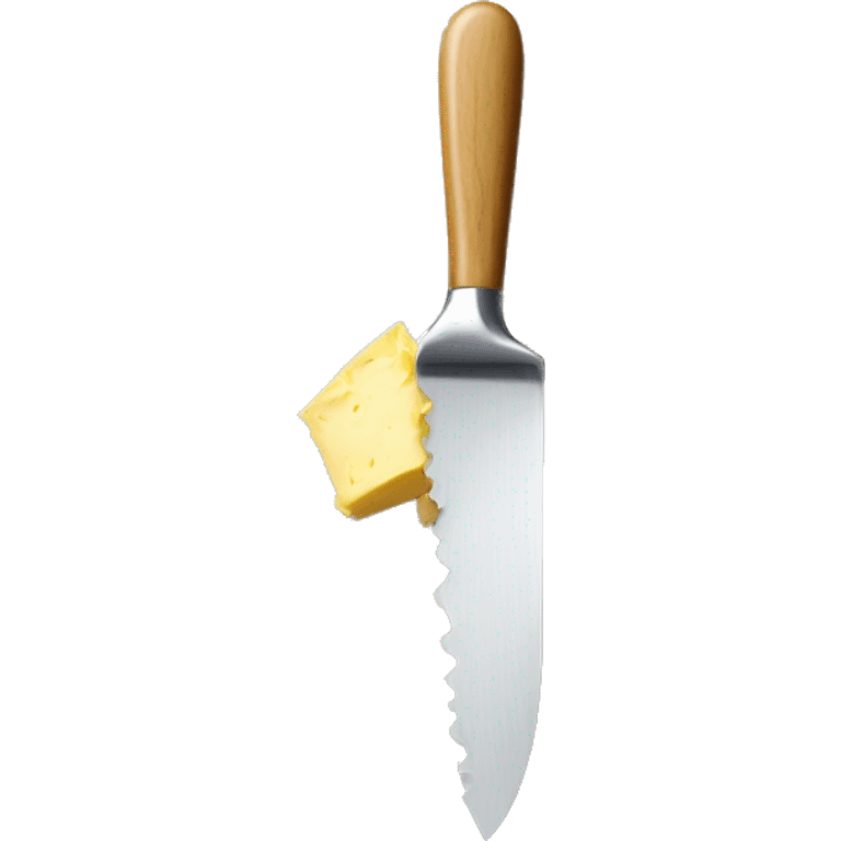 A curl of margarine on the tip of a serrated knife emoji