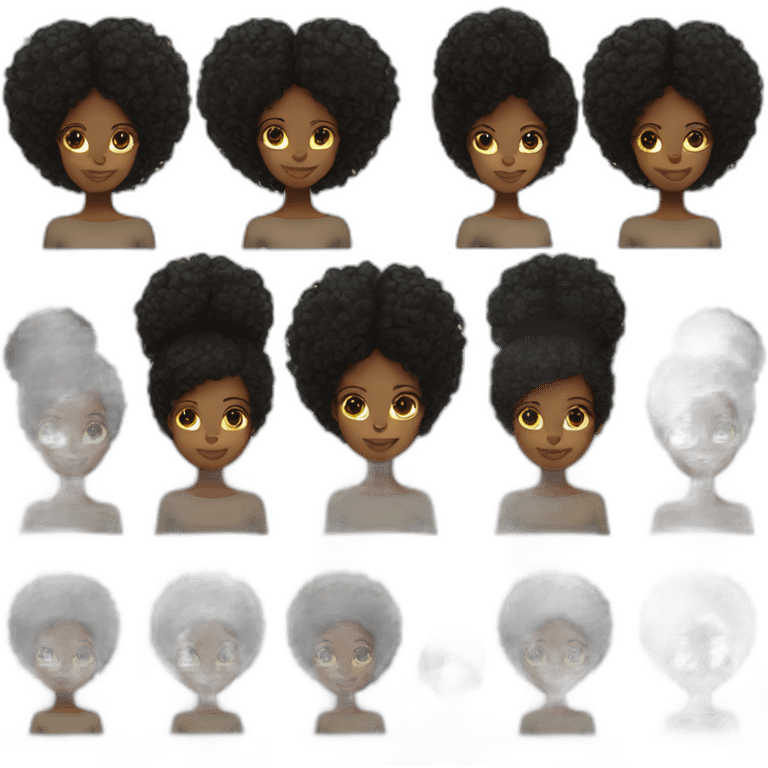 a black girl with natural hair African emoji