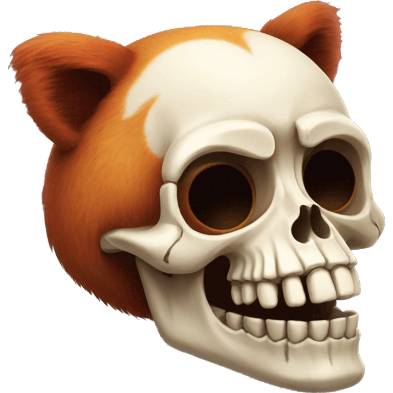 red panda skeleton skull bones emoji