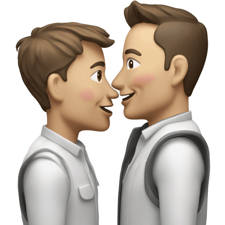 Elon Musk kissing Elon musk emoji