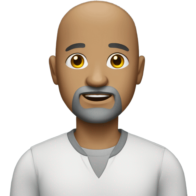 bald guy in a shirt with grey goatee emoji