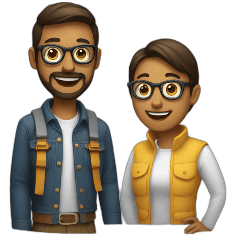 designer and developer both happy at each other emoji