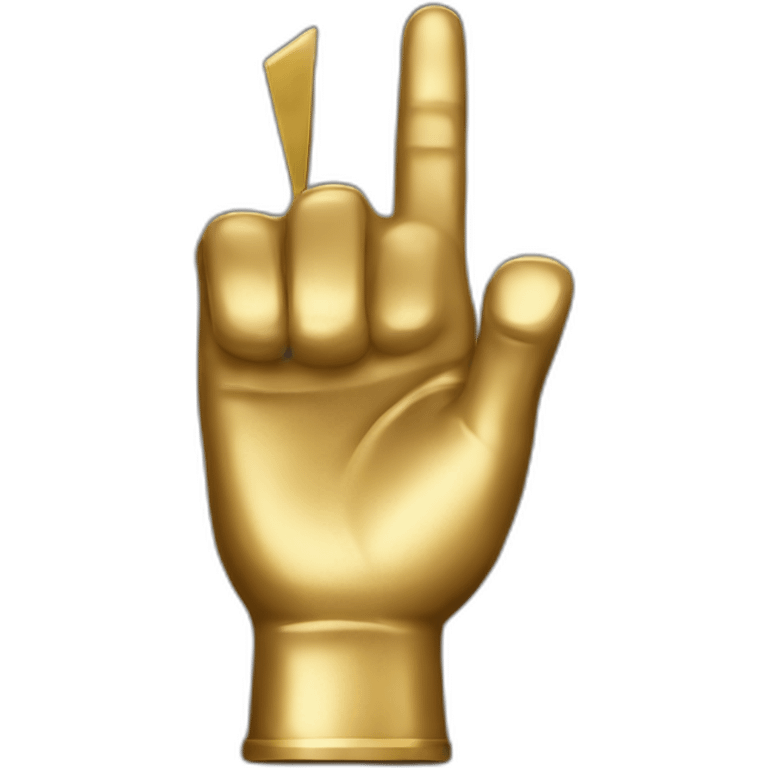 Index pointing Brass hand emoji