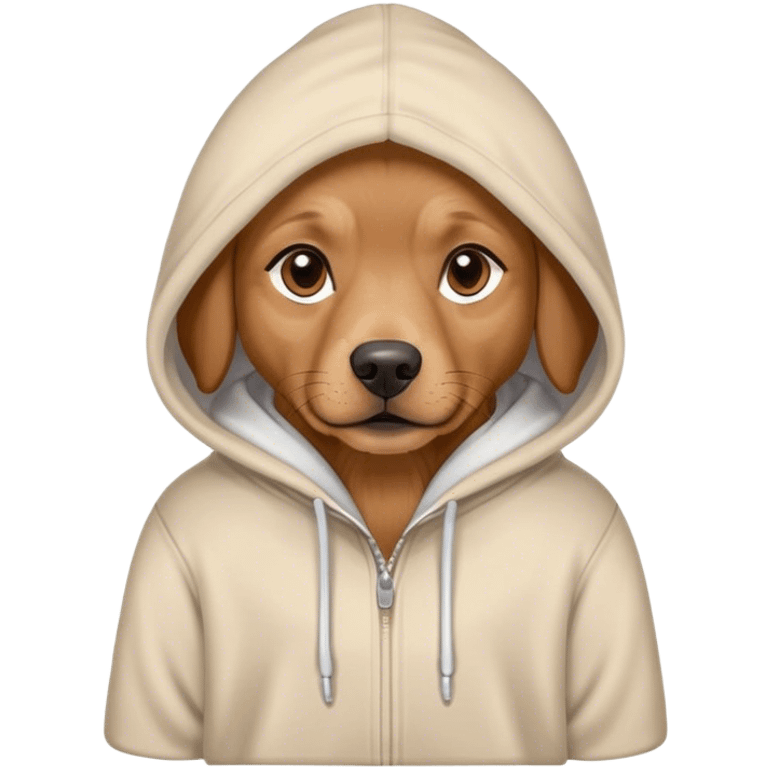 brown dog with hoodie emoji