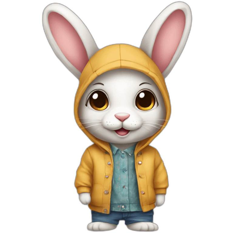 bunny with clothes  emoji