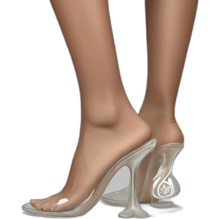 yoni mudra Ripple-XRP clear-vinyl heels-pumps crypto emoji