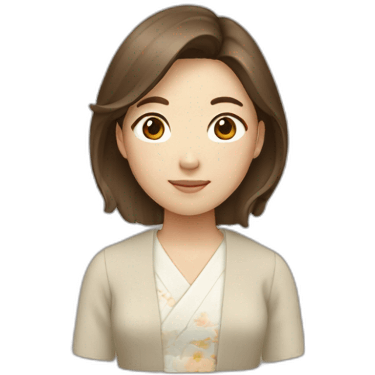 japanese woman brown hair emoji