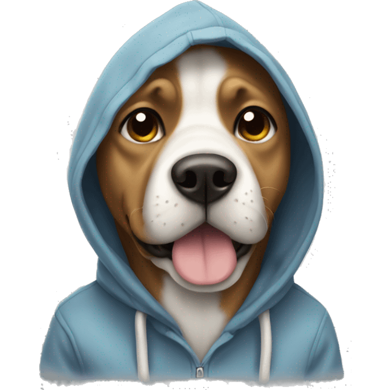 Dog wearing hoodie emoji