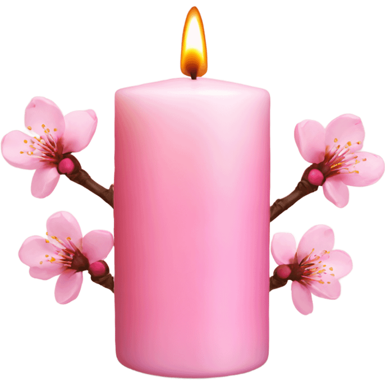 Cherry blossom candle with  logo emoji