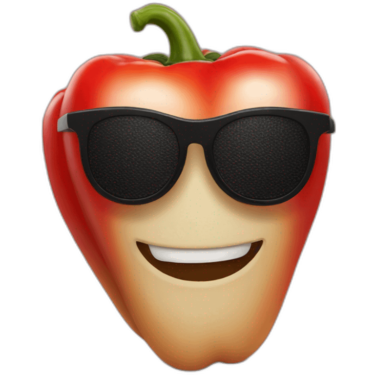 Red Pepper in black sun glasses emoji