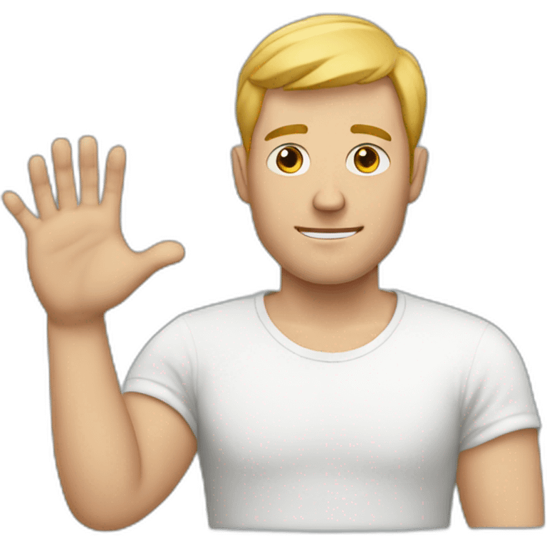 white man with broken hand emoji