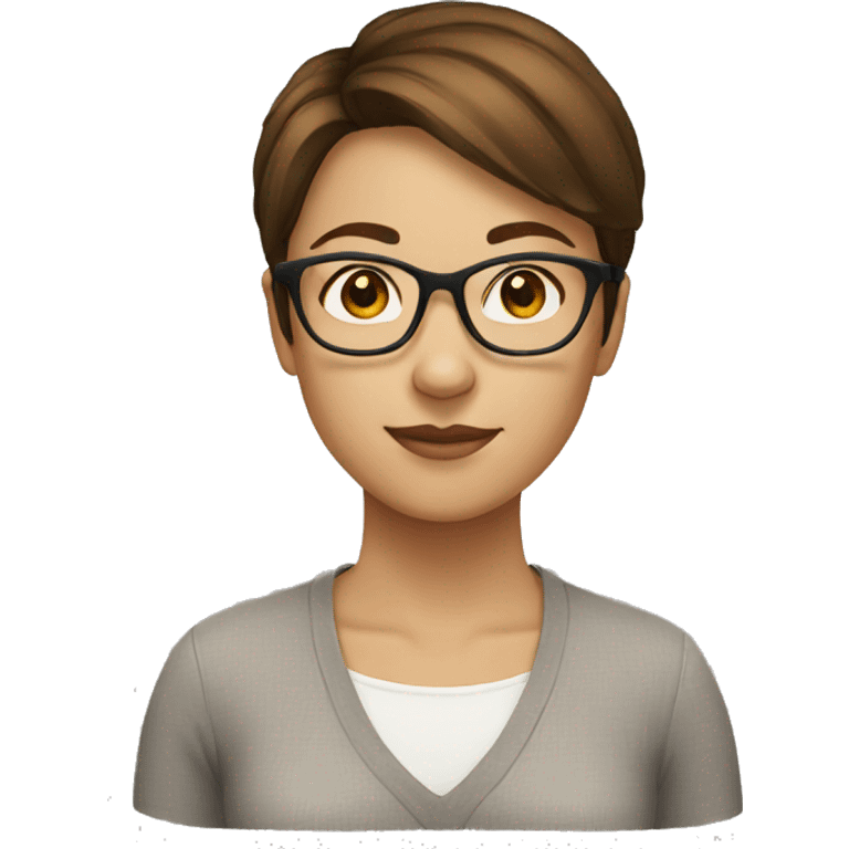 Female with glasses and short brown hair emoji