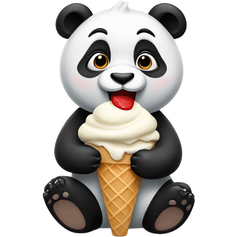 Panda eating ice cream emoji